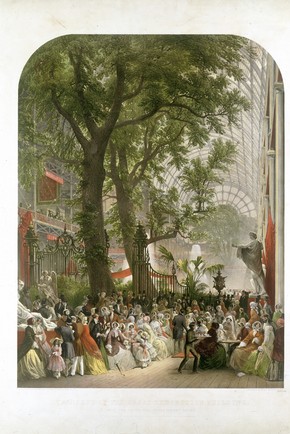The Transept of The Crystal Palace, 1851 by Louis Haghe. Museum no. CIS 19604