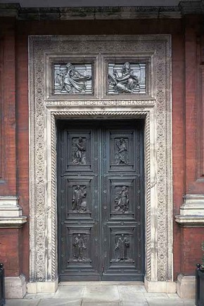 Original front entrance to the Victoria and Albert Museum designed by James Gamble.