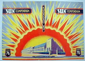 Dust jacket by unknown artist for 'Sun Compendium', London, England, 1919. Museum no. AAD/1995/8/01/435