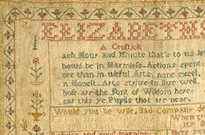 Sampler, 1803. Museum no. 942-1897 (click image for larger version)