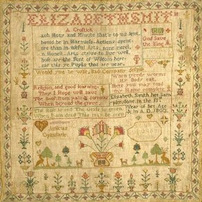 Sampler, 1803. Museum no. 942-1897 (click image for larger version)