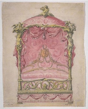 John Linnell, design for a State Bed, about 1765. Museum no. E.145-1929