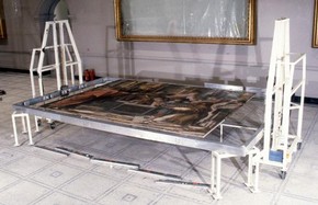 Figure 3. One of the cartoons on the metal easel
