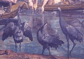 Raphael, The Miraculous Draught of Fishes - detail of cranes