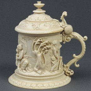 Master B.G, Tankard with Scenes of Lot and his Daughters, about 1680–1700. Museum no. A.212-1969