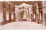 Sir James Thornhill, Set design for Arsinoe - Act 1 Scene 3, Early 18th century. Museum no. D.28-1891