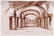 Sir James Thornhill, Set design for Arsinoe - Act 2 Scene 1, Early 18th century. Musuem no. D.27-1891