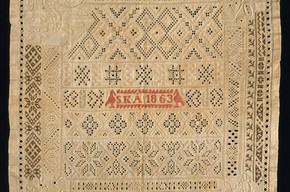 Sampler, Unknown, 1863. Museum no. 234-1869