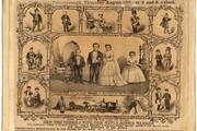 Poster illustrating Tom Thumb's wedding, 1866. Museum no.S.981-1984
