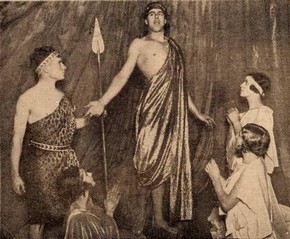 Newspaper cutting showing a performance of Monteverdi's Orfeo, 29 December 1929 
