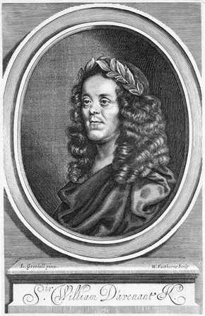 Engraved frontispiece in 'The Works of Sir William Davenant', 1673