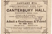 Canterbury Hall ticket, 1874