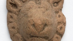 Terracotta head of lion, 200-600 AD. Museum no. LOAN:INDIA.69 (Yo.0025.e)