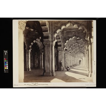 Photograph - Interior of the Moti Masjid, showing the marble saracenic Arches and Pillars, Agra Photograph - Interior of the Moti Masjid, showing the marble saracenic Arches and Pillars, Agra