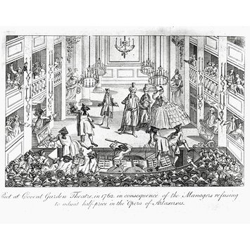 Print - Riot at Covent Garden Theatre Print - Riot at Covent Garden Theatre