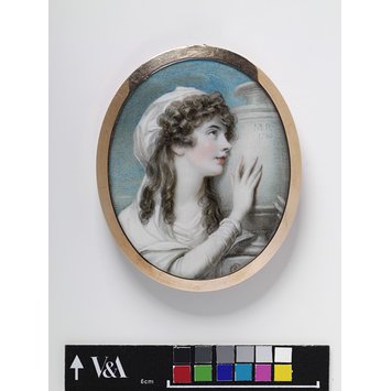Portrait miniature - Portrait of Margaret Cocks, mourning her sister's remains; formerly called Mary Russell mourning her mother's remains. Portrait miniature - Portrait of Margaret Cocks, mourning her sister's remains; formerly called Mary Russell mourning her mother's remains.