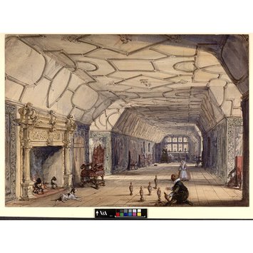 Watercolour - The gallery at Knole House, near Sevenoaks Watercolour - The gallery at Knole House, near Sevenoaks
