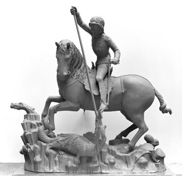 Plaster cast - St George Slaying the Dragon Plaster cast - St George Slaying the Dragon