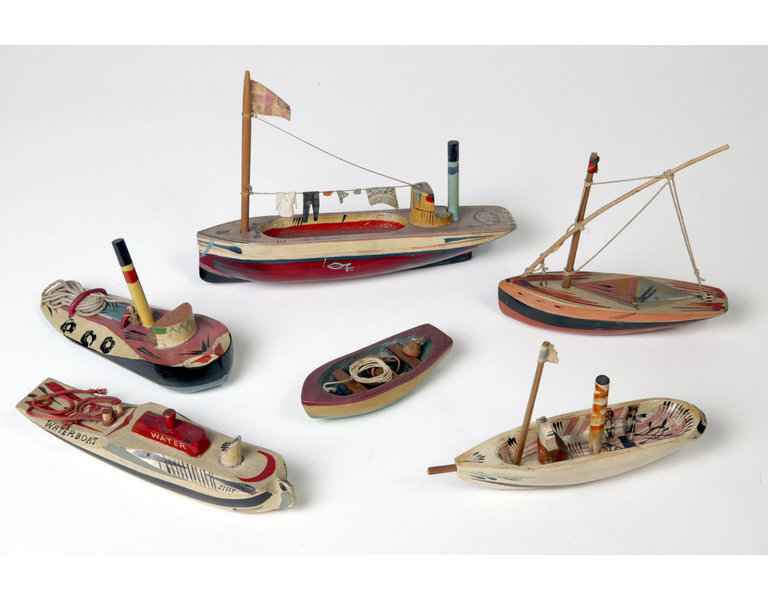 antique wooden toy boats