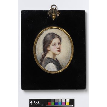 Portrait miniature - Portrait of an unknown girl Portrait miniature - Portrait of an unknown girl