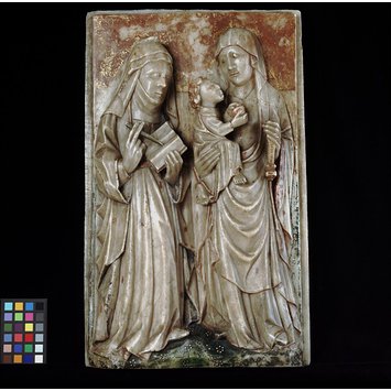 Panel - St Anne teaching the Christ Child to read Panel - St Anne teaching the Christ Child to read