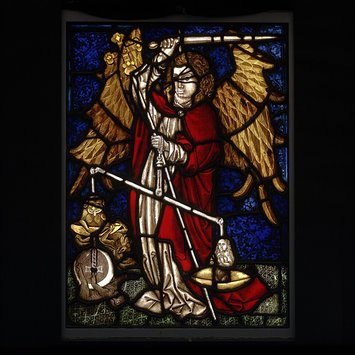 Panel - St Michael weighing a soul Panel - St Michael weighing a soul
