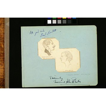 Caricature - Basil Bartlett as Joseph Schindler, and Meriel Forbes-Robertson as Irene Baumer in <i>Musical Chairs</i> Caricature - Basil Bartlett as Joseph Schindler, and Meriel Forbes-Robertson as Irene Baumer in <i>Musical Chairs</i>