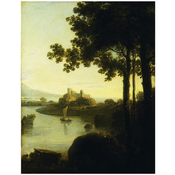 Oil painting - River scene with castle Oil painting - River scene with castle