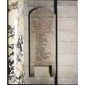Memorial tablet - Memorial tablet commemorating Museum personnel killed in the First World War Memorial tablet - Memorial tablet commemorating Museum personnel killed in the First World War