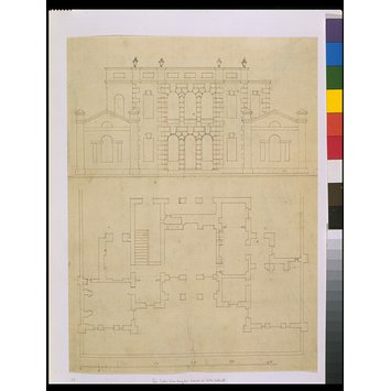 Design - Plan and elevation of 'Goose-Pie House', Whitehall Design - Plan and elevation of 'Goose-Pie House', Whitehall
