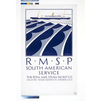 Poster - Royal Mail Steam Packet. South American Service. Poster - Royal Mail Steam Packet. South American Service.