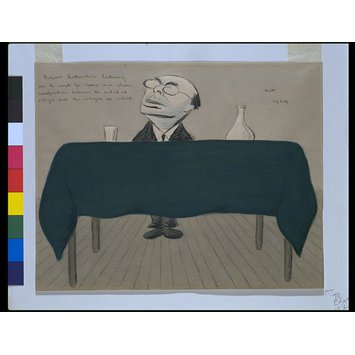 Caricature - Professor Rothenstein lecturing on the need for closer and closer co-operation between the artist as citizen and the citizen as artist Caricature - Professor Rothenstein lecturing on the need for closer and closer co-operation between the artist as citizen and the citizen as artist