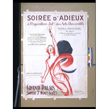 Poster - Soirée d'Adieux à l'Exposition Intle des Arts Décoratifs, 7 Novbre 1925 Poster - Soirée d'Adieux à l'Exposition Intle des Arts Décoratifs, 7 Novbre 1925