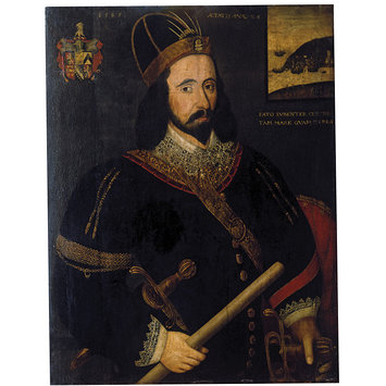 Oil painting - Captain John Hunnynge, aged 26 Oil painting - Captain John Hunnynge, aged 26