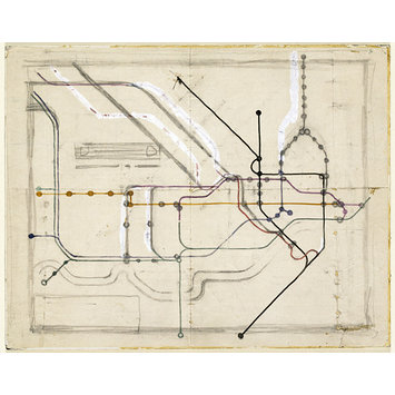 Drawing - Original sketch for the London Underground Railways Map Drawing - Original sketch for the London Underground Railways Map
