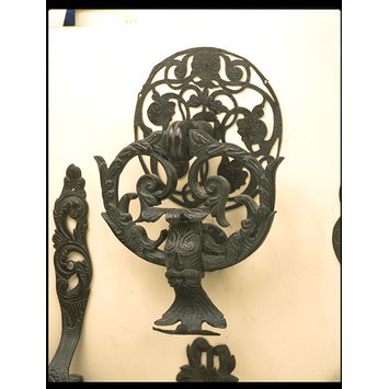 Door knocker and escutcheon Door knocker and escutcheon