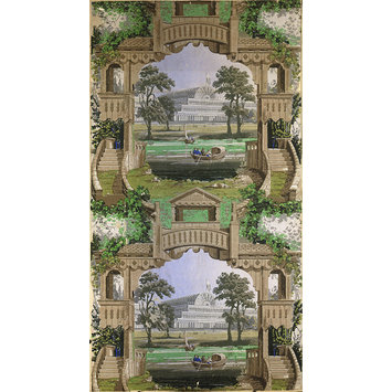 Wallpaper - Perspective Representation of the Crystal Palace and Serpentine Wallpaper - Perspective Representation of the Crystal Palace and Serpentine
