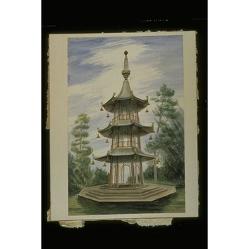 Watercolour - The Pagoda, Alton Towers, Staffordshire Watercolour - The Pagoda, Alton Towers, Staffordshire