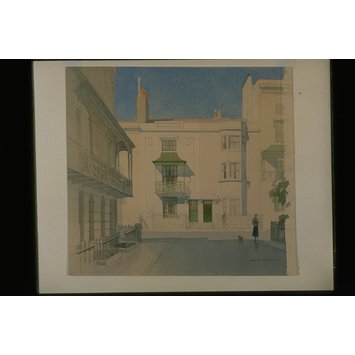 Watercolour - Regency Brighton: Houses in Russell Square, Sussex Watercolour - Regency Brighton: Houses in Russell Square, Sussex