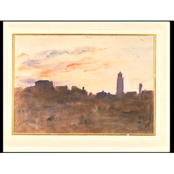 Watercolour - At Sunrise: view from the artist's window in Morpeth Terrace Watercolour - At Sunrise: view from the artist's window in Morpeth Terrace