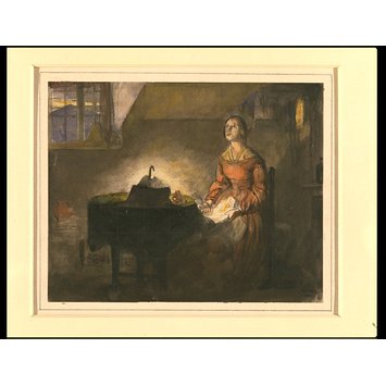 Watercolour drawing - The Poor Seamstress Watercolour drawing - The Poor Seamstress