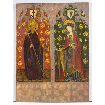 Panel - St Leonard with Crozier and Manacles (left panel) Panel - St Leonard with Crozier and Manacles (left panel)