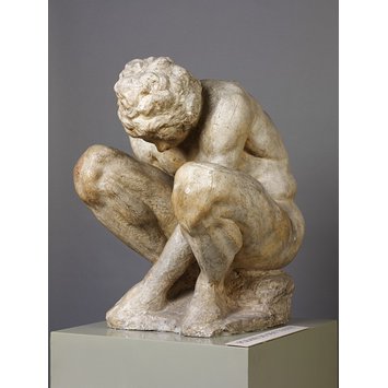 Plaster cast - Crouching boy Plaster cast - Crouching boy