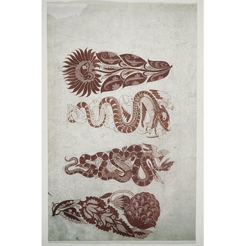 Drawing - Four panels for ceramic decoration Drawing - Four panels for ceramic decoration
