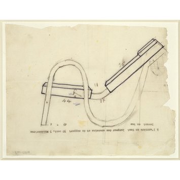 Design - Sketch of 'S' bend chair, side elevation, scale 1:10. Design - Sketch of 'S' bend chair, side elevation, scale 1:10.