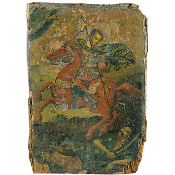 Icon - St Demetrius slaying a pagan Icon - St Demetrius slaying a pagan