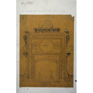 Drawing - Design for a fireplace Drawing - Design for a fireplace