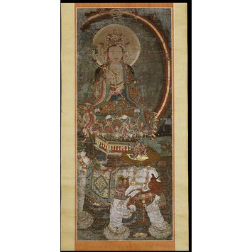 Scroll painting - Samantabhadra riding on an elephant Scroll painting - Samantabhadra riding on an elephant
