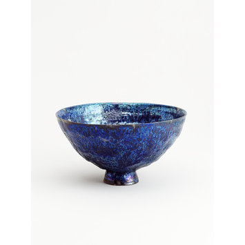 Bowl - Blue Crater Lustre Footed Bowl Bowl - Blue Crater Lustre Footed Bowl