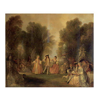 Oil painting - A Garden scene, in the manner of Watteau Oil painting - A Garden scene, in the manner of Watteau